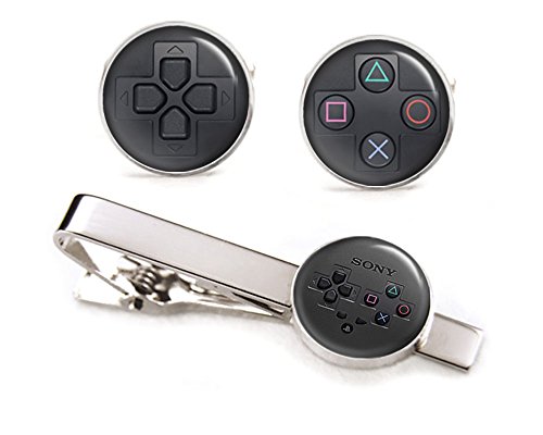 Playstation Tie Clip, PS PS3 PS4 Cufflinks Black Tack, Retro Gaming Jewelry, Geek Geeky Wedding Groomsmen Gifts