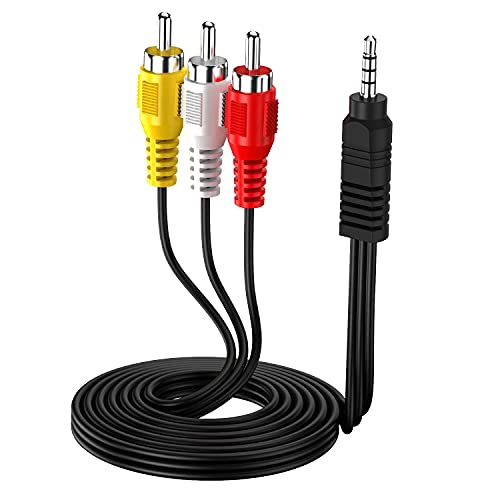 Eanetf 3,5 mm auf RCA Camcorder Handycam AV Audio Video Ausgangskabel, 3,5 mm TRRS auf 3 Cinch-Stecker, AUX-Kabel für TV, Smartphones, MP3, Tablets, L
