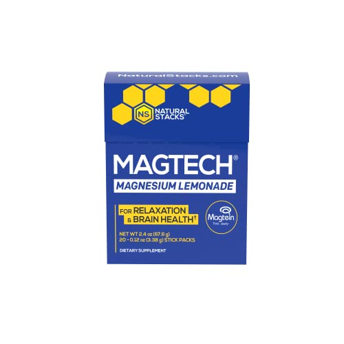 Natural Stacks MagTech Magnesium Supplement Lemonade Drink Powder