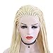 Rongduoyi Micro Braided Lace Front Wig Long Blonde Braided Synthetic Heat Resistant Fiber Wigs with Baby Hair For Women(24 Inch)