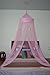 OctoRose Pink Butterfly Round Hoop Bed Canopy Net | Hanging Canopy Bed Drapes | Fits Full Crib, Kids, Twin, Queen, King Mosquito Netting 60x250x1200CM (Pink)