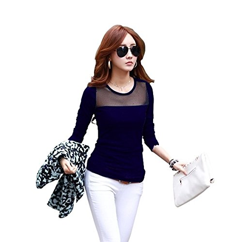 Women's Crepe T-Shirt (Blue) Size; X-Large