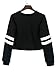 PERSUN Women's Casual Striped Long Sleeve Crop Top Jersey Sweatshirt