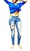 Jack David /Rue21 Juniors Womens Blue Denim Jeans Destroy Skinny Ripd Distressed Pants (9, Jack David ER-101-BLUE Jean)