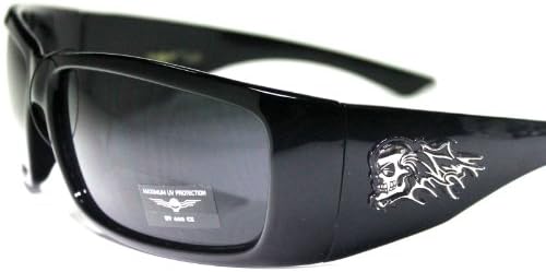 #FS4-HC4 Flying Skull Eyewear Cycling Fishing Men's Sport Sunglasses + Case