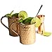 [Gift Set] Moscow Mule Copper Mugs 100% Pure Copper (No Nickel Interior) Moscow Mule Gift Set Includes Two 16 Oz. Pure Copper Hammered Mugs – Double Sided Copper Shot Pourer – Copper Stir Spoon