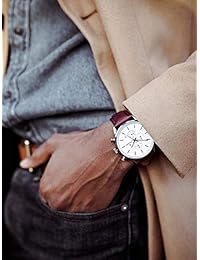 Reloj de pulsera cronógrafo de lujo para hombre Vincero - Banda de reloj de cuero italiano de grano superior - Reloj cronógrafo de 43 mm - Movimiento de cuarzo japonés