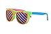elope Flip Up Neon Hipster Costume Glasses for Teens and Adults - Multi, One Size