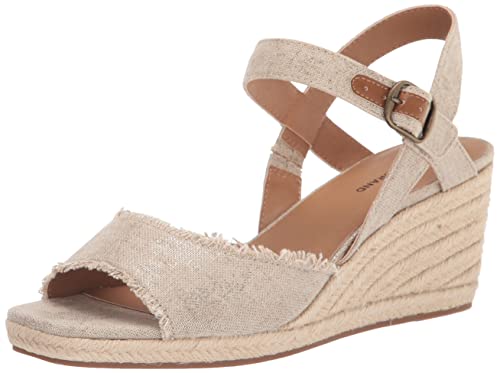 Lucky Brand Mindra, Sandalias con cuña Mujer, Naturaleza Plat, 37.5 EU Ancho