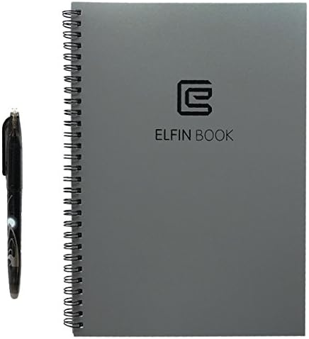 Elfinbook Smart Notebook Reusable Wirebound Notebook Innovation Notebook by NetEra (Silver B5 Size)
