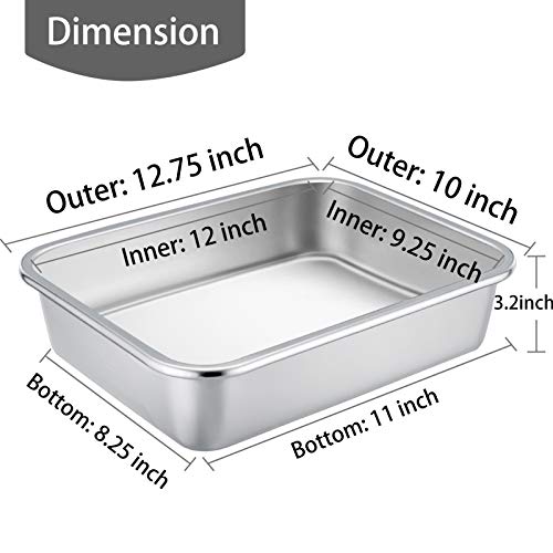 TeamFar Lasagna Pan, 2 PCS Brownie Pan Rectangular Cake Pan Deep