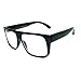 RETRO Mob Flat Top Unisex Square Frame Clear Lens Eye Glasses BLACK