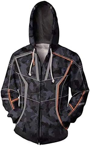 Unisex Cosplay Hoodie, Movie Hero 3D Printed Quantum Zipper Sweatshirt Jacket for Halloween, Cosplay