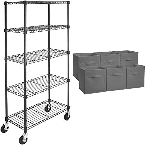 Amazon Basics 5Shelf Adjustable, Heavy Duty Storage Shelving Unit on 4