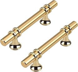 Haliwu 10 Pack Gold Cabinet Handles, Brushed Brass