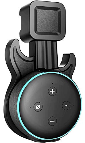 Tensun Outlet Wall Mount Hanger Stand with Cable Management, A Space-Saving Solution Holder for Smart Home Speakers In Kitchens, Bathroom & Bedroom - Black