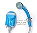 Human Creations ShowerEase Rechargeable Portable Shower w/Valve Switch on Showerhead, 2200mAh (Aqua Blue) - ideal for indoor or outdoor use