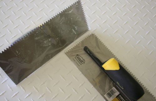 Futura 49116 M-D Building Premium Tile Installation Trowel, 4-1/2 in W X 12 in L Steel Blade Thermoplastic Rubber Handle