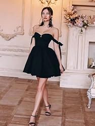 Bddhkw Off Shoulder Satin Homecoming Dress Short