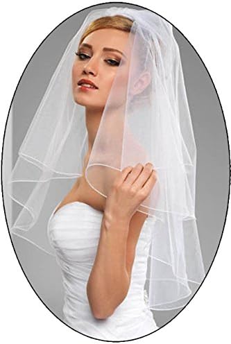 HIDRESS 1T 1 Tier 0.8M Veil Chiffon 3.5 Meters Bride Wedding Mop Veil TS00PL 0.8M WN