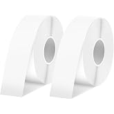 SUPVAN E-Series Continuous Label, 2 Packs, 0.59'' W &times; 19.68' L, White | Custom Label Length, Laminated &amp; Durable, Child-Safe, Waterproof &amp; Oilproof
