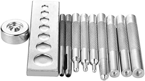 Lamptti 11 PCS Leather Craft Die Punch Hole Snap Rivet Button Base Hand Tool - Tools Punch Snap Kit 633/655/831/201 Rivets Base Drift Punch Set