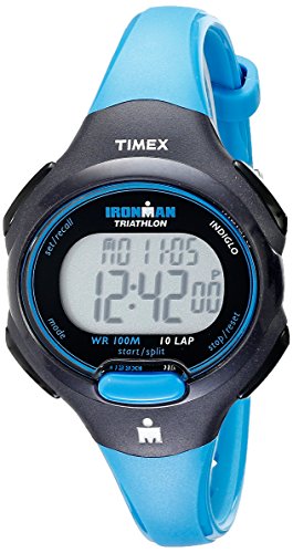 Timex Women's T5K526 Ironman Essential 10 Mid-Size Blue/Black Resin Strap Watch