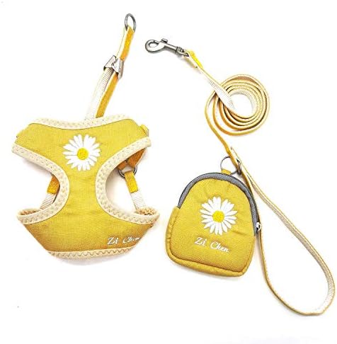 Pet Vest Harness with Leash for Puppy Dog and Cat,Matching Food Bag for Outdoor Walking or Hiking,Soft/Cosy Mesh for Small Dog Puppy Pets