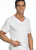 Jockey Men’s T-Shirts Classic Tag-Free V-neck T-Shirt – 6 Pack Value, white, S