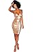 M.Brock Womens Sequin Glitter V Neck Sleeveless Bodycon Mini Dress Party Club Dress