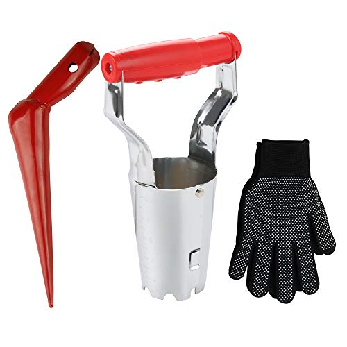 FLORA GUARD 2 Piece Bulb Planting Tool Set, Includes 1 Bulb Planter with Depth Markers, 1 Metal Planting Dibber, Ideal Bulb Transplanter Kit for Planting