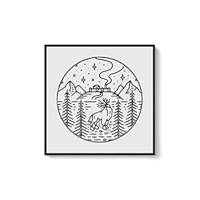 Framed Canvas Home Artwork Decoration Night Canvas Wall Art for Living Room, Bedroom - 16x16 inches