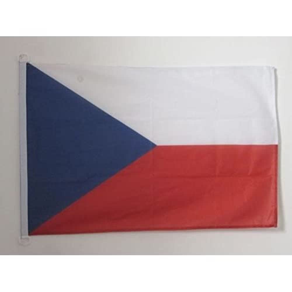 AZ FLAG - Czech Republic Flag - 2x3 Ft - For Outdoor - Czech Banner Knitted Polyester with Two Plastic Rings - Fade Resistant - Vivid Colors - 2' x 3' Feet - 90x60 Cm