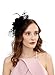 Fascinators Hats for Womens 50s Headwear with Veil Flower Cocktail Wedding Tea Party Church Derby Hat(1A-Black)