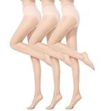Women's Silky Semi Opaque Top Sheer Tights Panty Hose Pack of 3