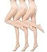 Women's Silky Semi Opaque Top Sheer Tights Panty Hose Pack of 3