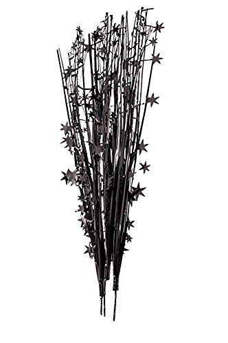Party Favors Plus 21" Onion Grass Metallic Pick Spray Stars 12 Pcs - Black