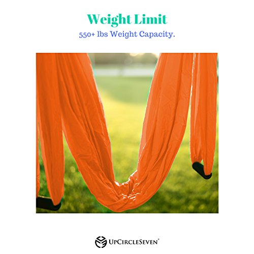 UpCircleSeven Aerial Yoga Swing Set - Yoga Hammock/Trapeze/Sling Kit + Extension Straps & eBook - Antigravity Ceiling Hanging Yoga Sling - Inversion Swing for Beginners & Kids