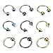 18 Pieces Captive Bead Ring BCR and Horseshoe Circular Barbell CBR (Nose, Ear) 18 Gauge 5/16