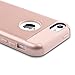 ULAK iPhone 5C Case, Slim Fit Lightweight 2in1 Rugged Flexible TPU Hard Plastic Hybrid Anti Scratches Dual Layer Shock Absorbtion Protective Cover for Apple iPhone 5C - Rose Gold