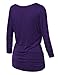 Match Women's 3/4 Sleeve Drape Top with Side Shirring (140 Purple,XX-Large)