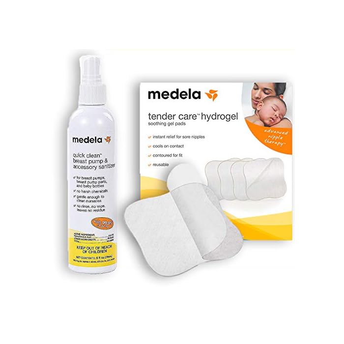 Medela Soothing Gel Pads for Breastfeeding, 4 Count Pack, Tender Care HydroGel Reusable Pads, Cooling Relief for Sore…