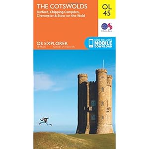 The Cotswolds, Burford, Chipping Campden, Cirencester & Stow-on-the Wold: OL 45 Landkaart – Gevouwen Kaart, 17 maart 2016