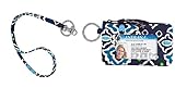 Vera Bradley Zip Id Case and Lanyard in Ink Blue