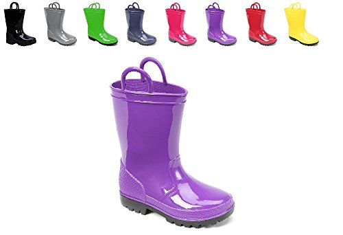 Ska Doo Dark Purple Kids Rain Boots 10 M US Toddler - Thumbnail 4