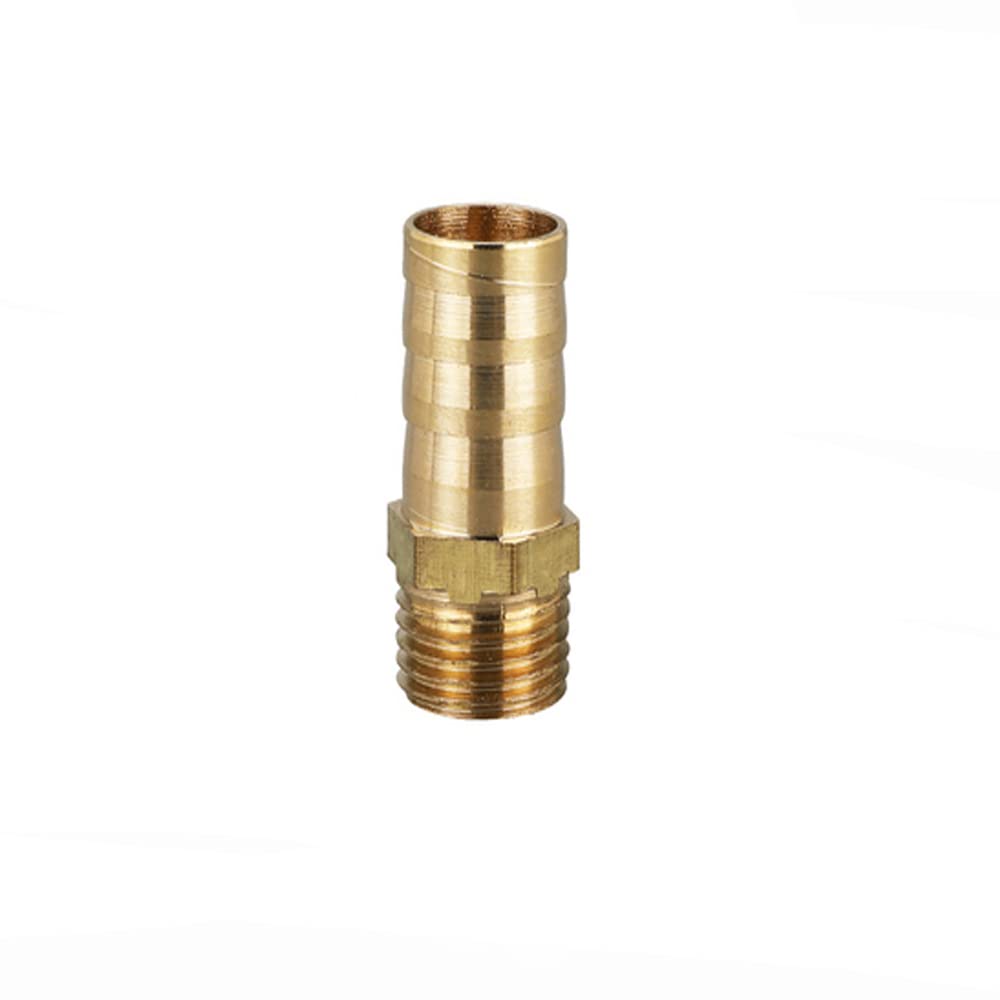 TopHomer BSP Hose Connector Brass Pipe Fitting 12mm Barb x G1/4 Male, Hose Barb Tail Male BSP Thread Connector Joint Copper Coupler Adapter