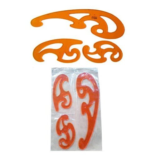 French Curves Set, Drafting Templates, 3 Individual French Curves