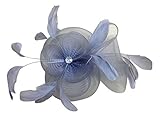 Aniwon Feather Fascinator Hair Clip Bridal Headpiece Wedding Headwear for Women