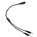 Litever Power Splitter, 2 Way, 1 Female Jack to 2 Male Plugs, 5.5mm x 2.1mm, 1:2, Y Adaptor Copper Cable, for CCTV Camera & LED Strip Lighting Power Supply Connector primary
