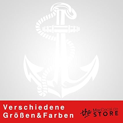 Anker Wandtattoo Wandaufkleber Sticker Aufkleber (10 (B) x 12 (H) cm, Weiss)